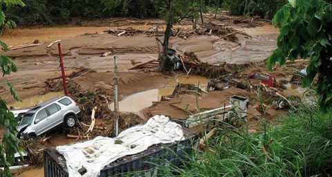 Hurricane Tomas flood damage