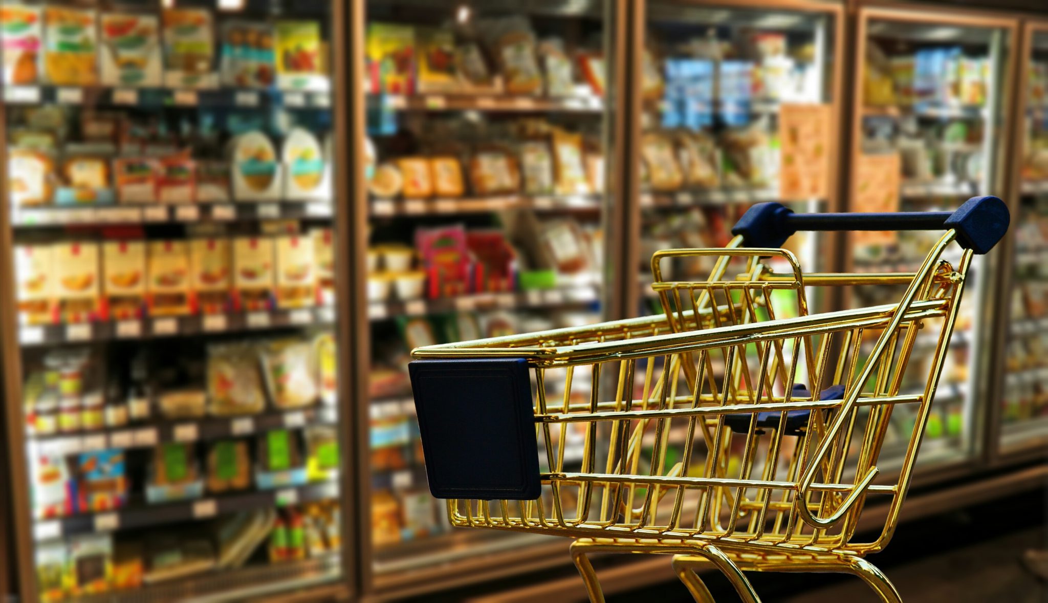 Shopping trolley in a supermarket