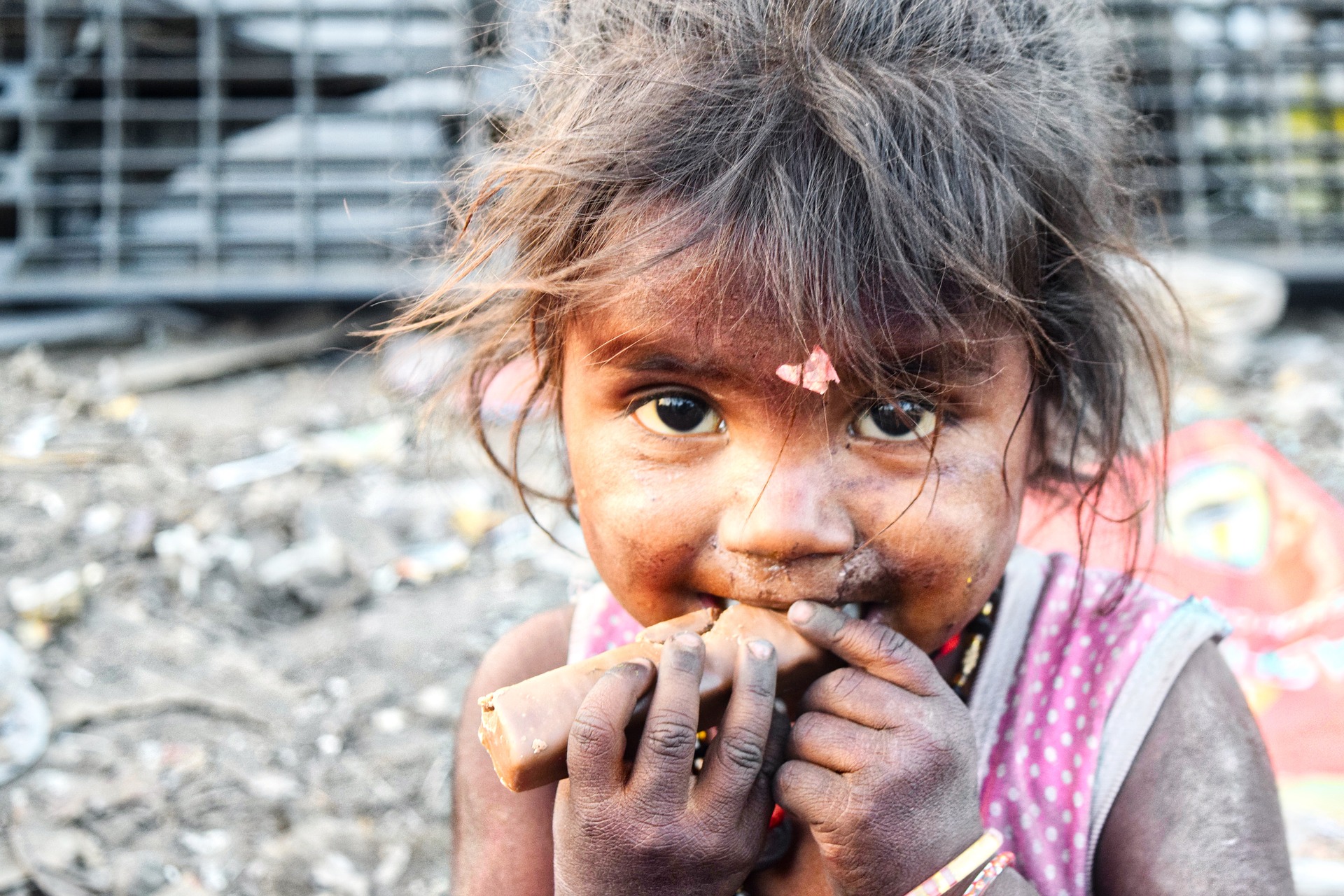 Young girl in Indian slum