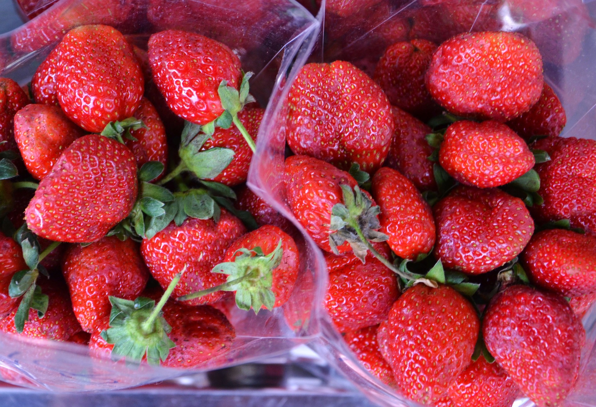 Punnet of fresh strawberries