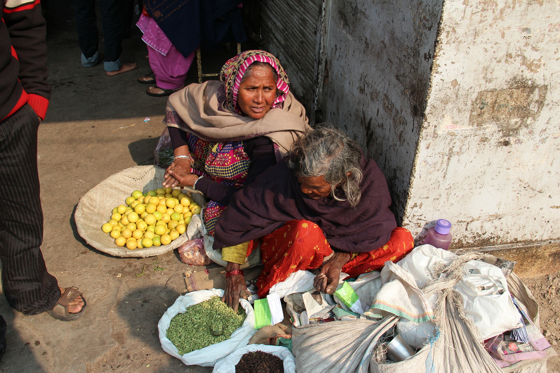 Women shop assistant in a market