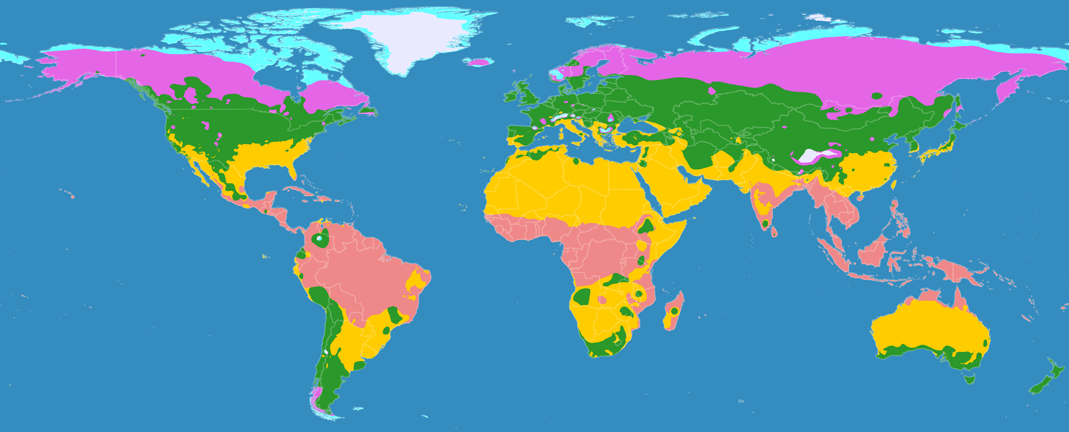 Global temperate zones