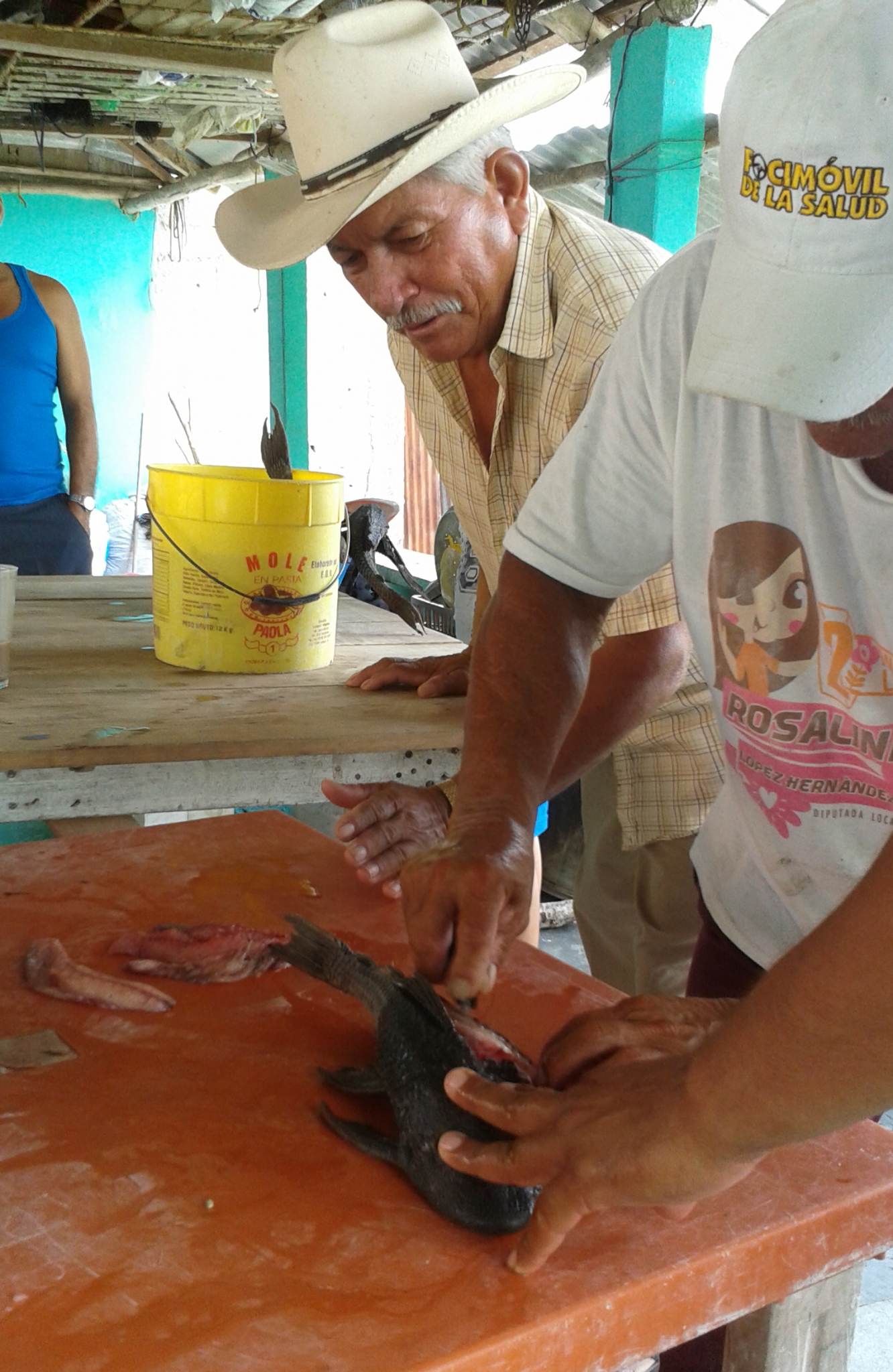 Workshop on history and use of plecostomus in El Espino, Tabasco, Mexico