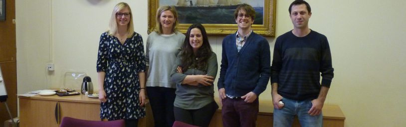 From left to right: Dr Ruth Wade (The University of Sheffield), Dr Alison Scott-Brown (Kew Gardens), Dr Sofia Cota-Franco (Newcastle University), Dr Rory O’Connor (University of Reading), and Dr Ben Keane (University of York)