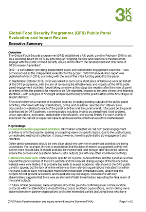 GFS Public panel evaluation and impact review