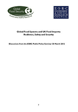 Global food systems and UK food imports: Resilience, safety and security