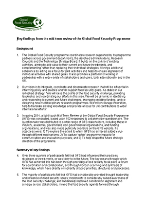 Key findings mid-term review of the GFS programme