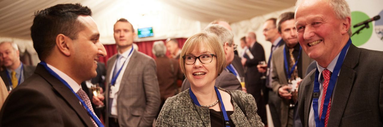 Riaz Bhunnoo, Head of the GFS programme, Melanie Welham, BBSRC Chief Executive, and Lord Cameron of Dillington, Chairman of the GFS Strategy Advisory Board, speaking at the event