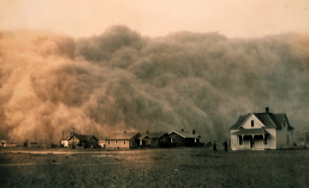 Dust storm over US town