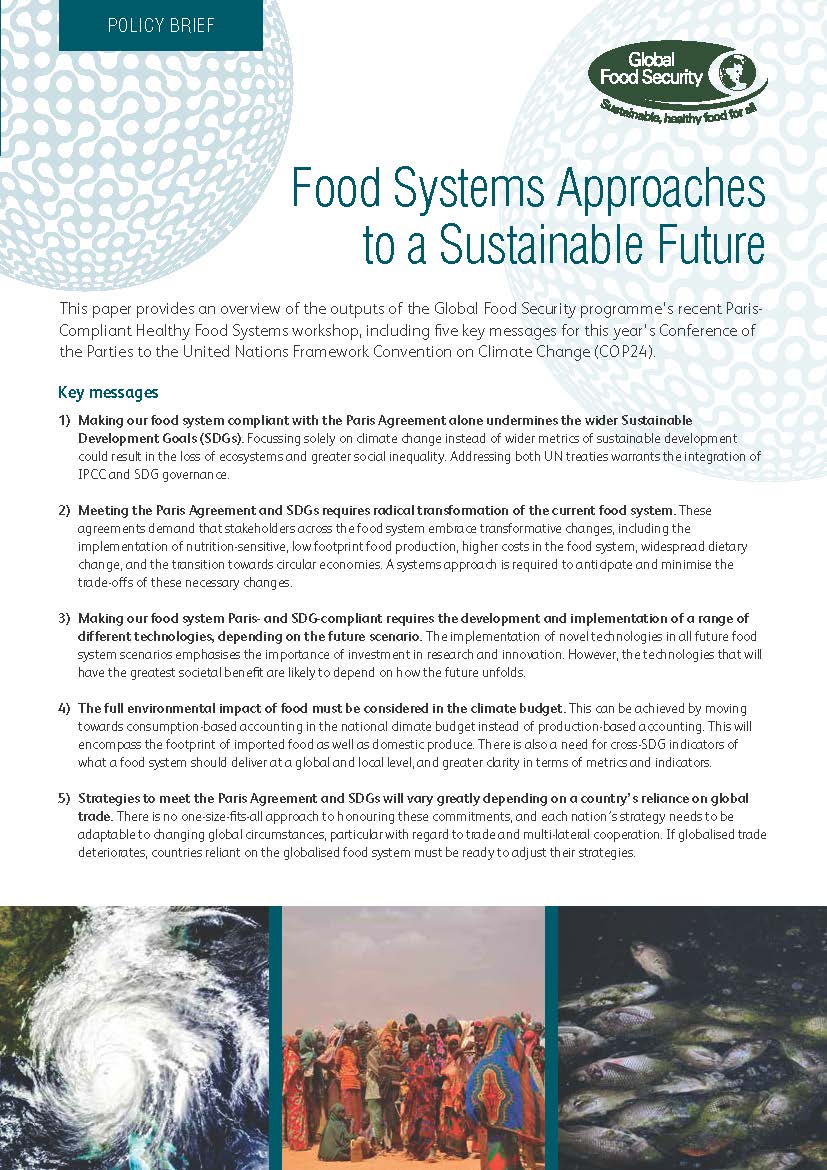 Cover image for 'Food systems approaches to a sustainable future'